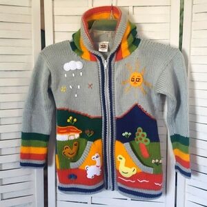 Andes Quichua community handmade youth hoodie sweater full zip 4/6